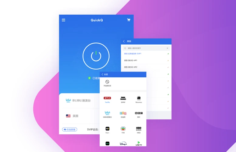 如何快速上手 QuickQ 网络加速示意图